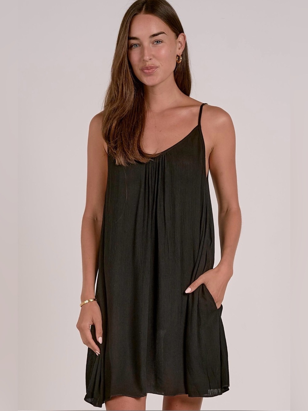 Women’s Black Spaghetti Strap Swim Coverup